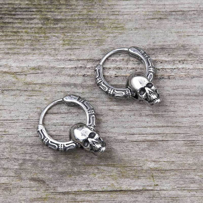 Gothic Pattern Skull Stainless Steel Earrings