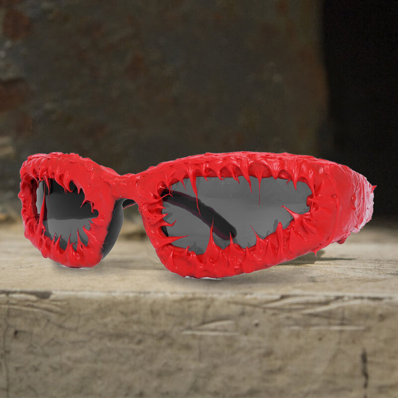 Gothic Personality Drip Glue Brushed Polarized Pc Sunglasses