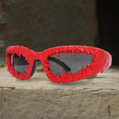 Gothic Personality Drip Glue Brushed Polarized Pc Sunglasses