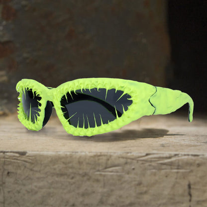 Gothic Personality Drip Glue Brushed Polarized Pc Sunglasses