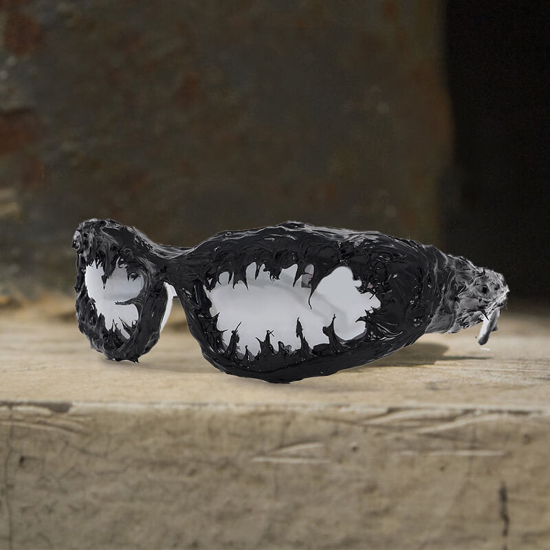 Gothic Personality Drip Glue Brushed Polarized Pc Sunglasses