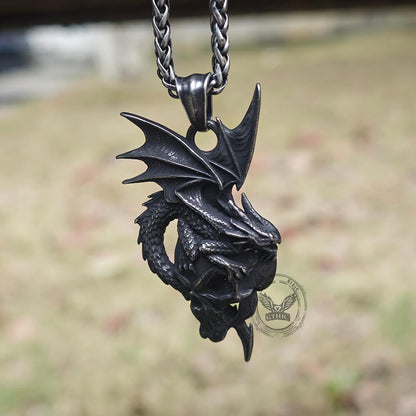 Gothic Pterosaur Skull Stainless Steel Pendant