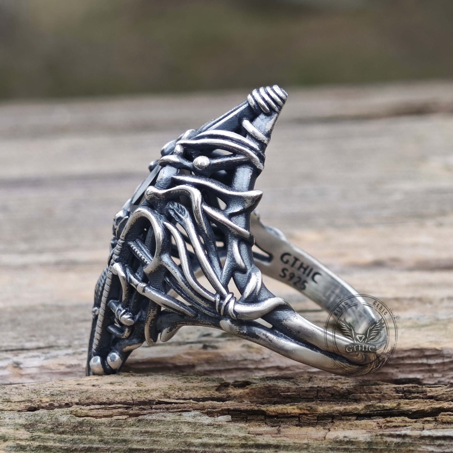 Gothic Skeleton Treasure Sterling Silver Ring