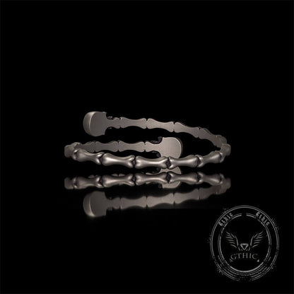 Gothic Skull Bone Sterling Silver Open Bracelet