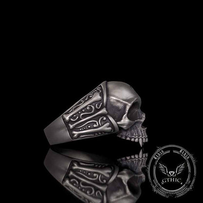 Gothic Skull Head Bone Sterling Silver Ring