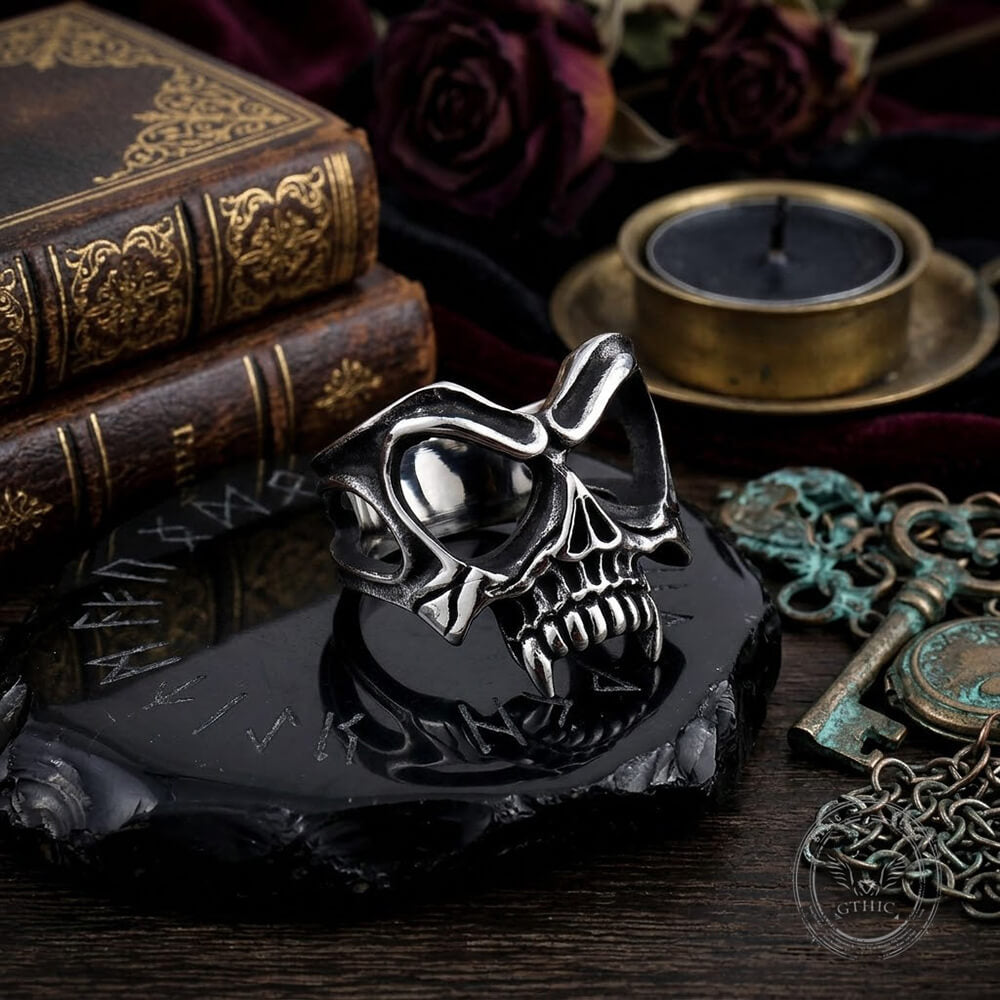 Gothic Skull Mask Stainless Steel Ring