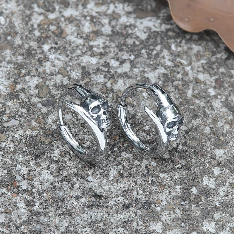 Gothic Skull Stainless Steel Earrings