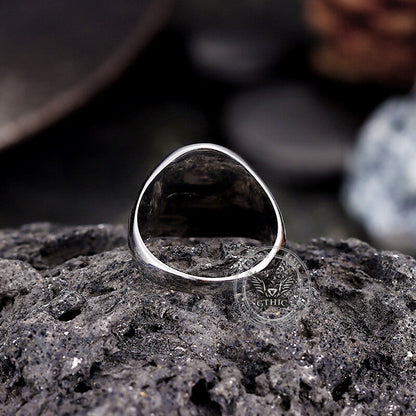 Gothic Smoking Skull Stainless Steel Ring