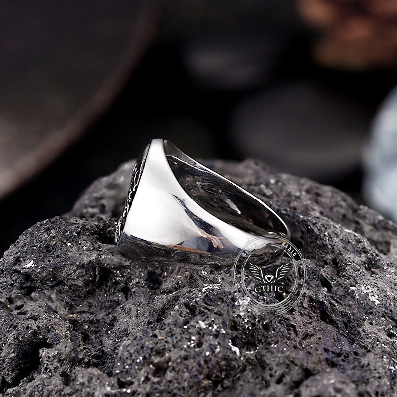 Gothic Smoking Skull Stainless Steel Ring