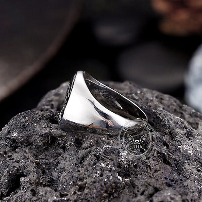 Gothic Smoking Skull Stainless Steel Ring