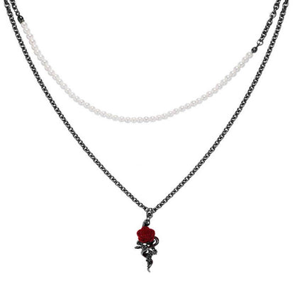 Gothic Snake Wrapped Rose Alloy Jewelry Set
