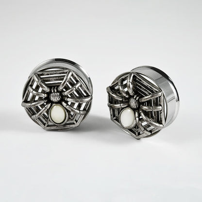 Gothic Spider Design Stainless Steel Ear Gauges