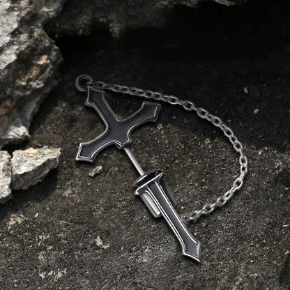 Gothic Sword Sterling Silver Stud Earring