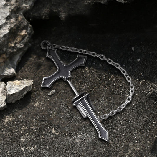 Gothic Sword Sterling Silver Stud Earring