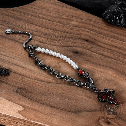 Gothic Thorns Four-pointed Star Alloy Bracelet