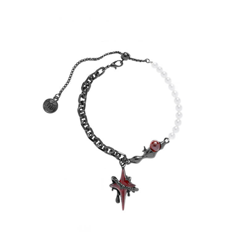Gothic Thorns Four-pointed Star Alloy Bracelet