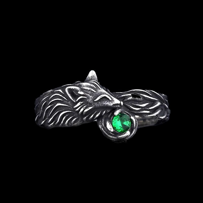 Green Gem Fox Ring