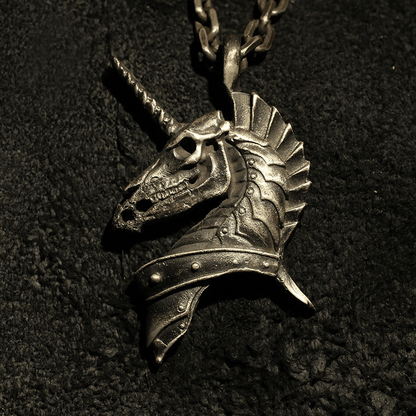 Unicorn Holy Beast Sterling Silver Brass Pendant