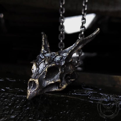 Dragon Sterling Silver Skull Necklace