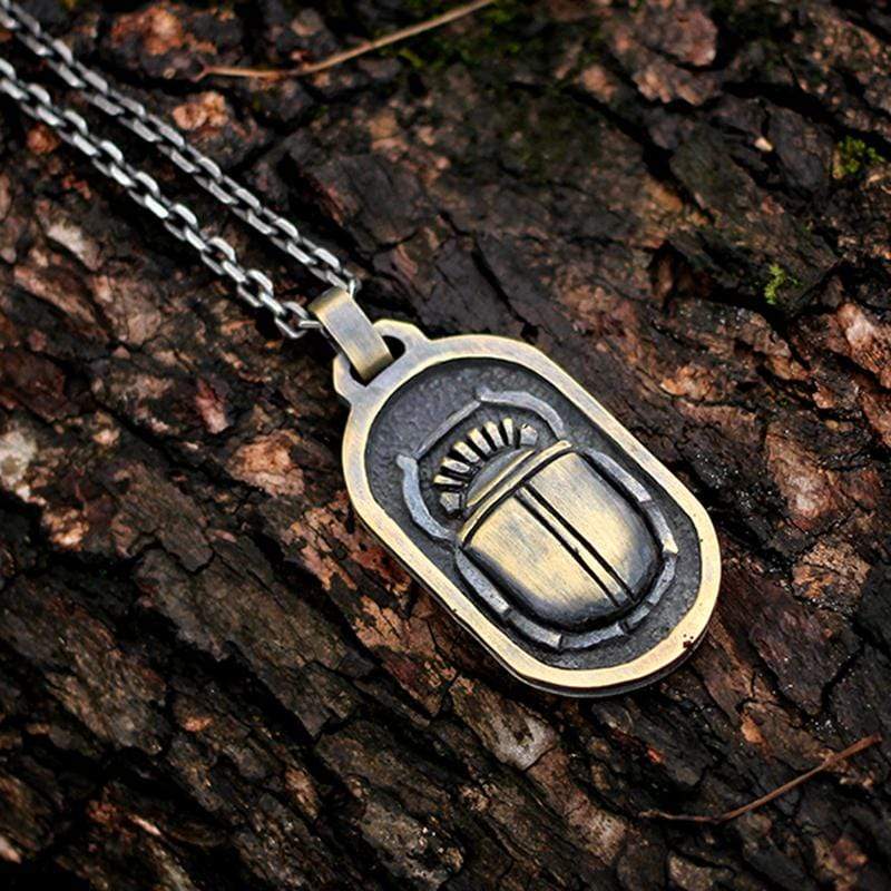 Egyptian Style Beetle Brass Pendant