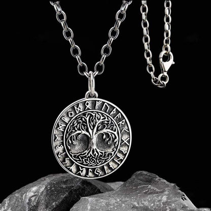 Tree of Life Runes 925 Silver Viking Pendant