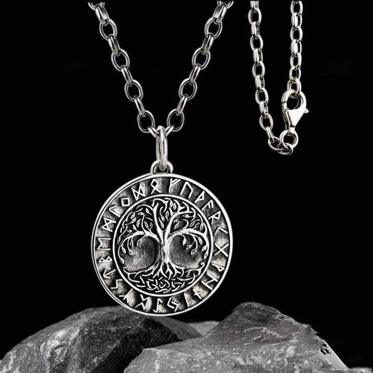 Tree of Life Runes 925 Silver Viking Pendant