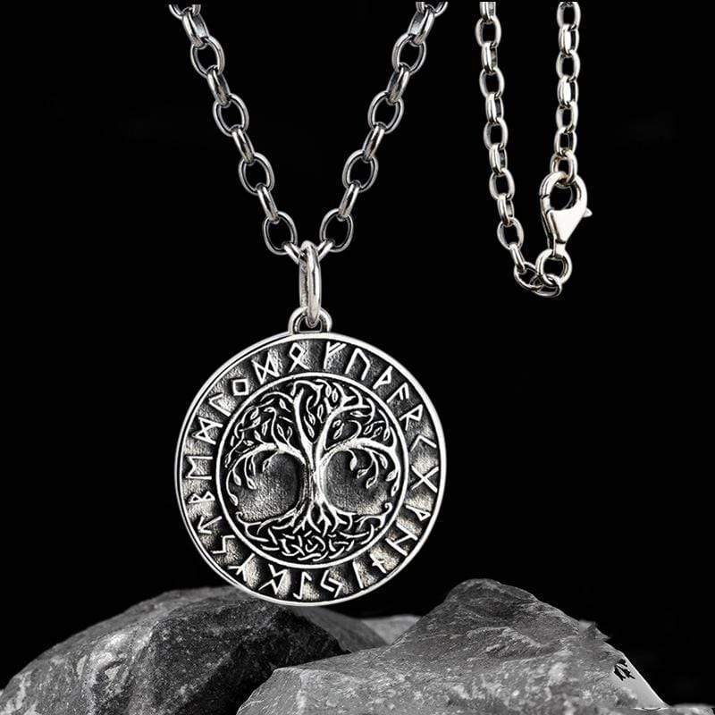 Tree of Life Runes 925 Silver Viking Pendant