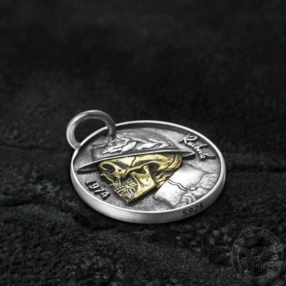 Shakespeare Hamlet Sterling Silver Skull Hobo Nickel Pendant