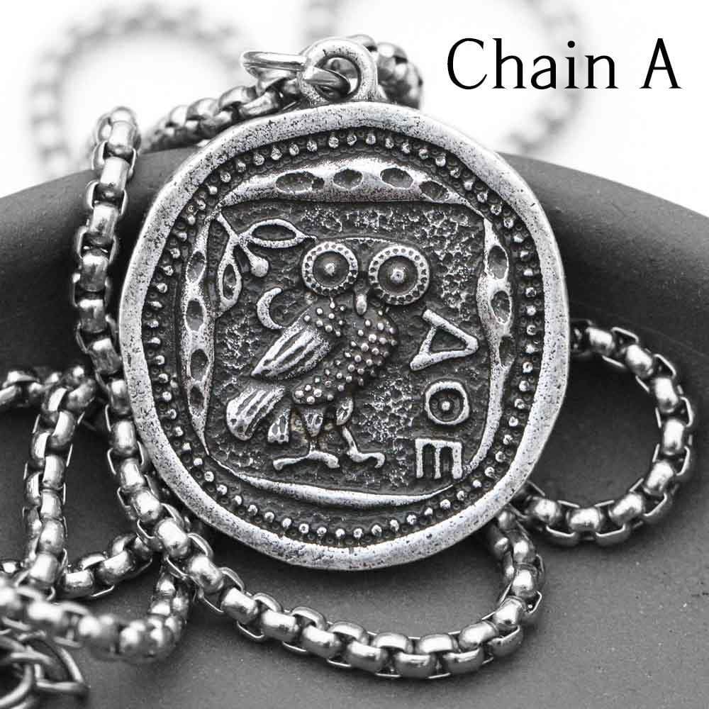 Owl Stainless Steel Coin Necklace