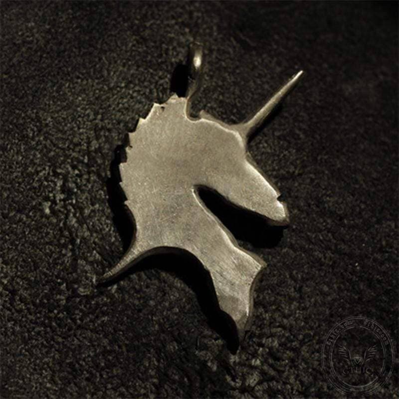 Unicorn Holy Beast Sterling Silver Brass Pendant