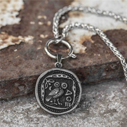 Owl Stainless Steel Coin Necklace