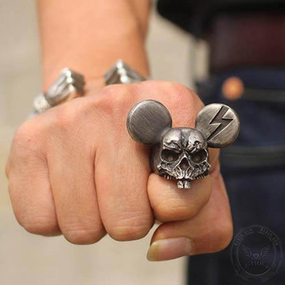 Mickey Brass Skull Ring