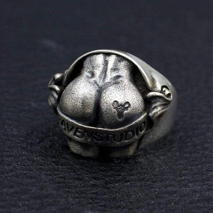 Butt Shaped Sterling Silver Ring