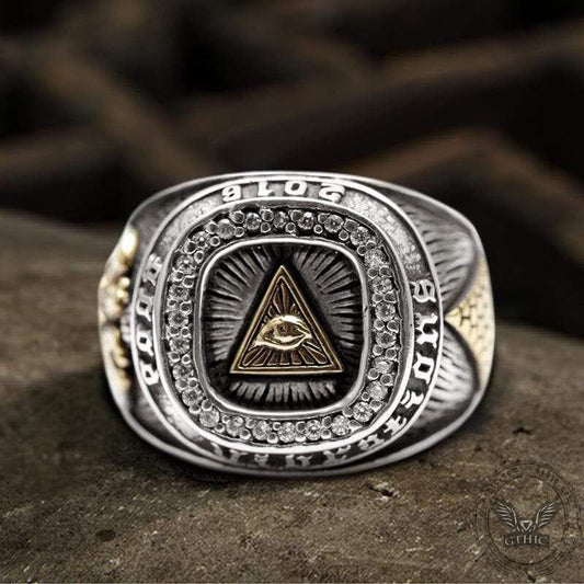 Eye of Providence Sterling Silver Masonic Ring