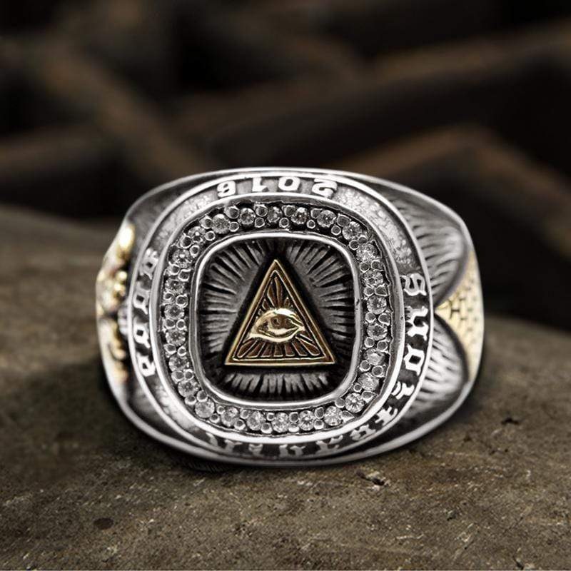 Eye of Providence Sterling Silver Masonic Ring