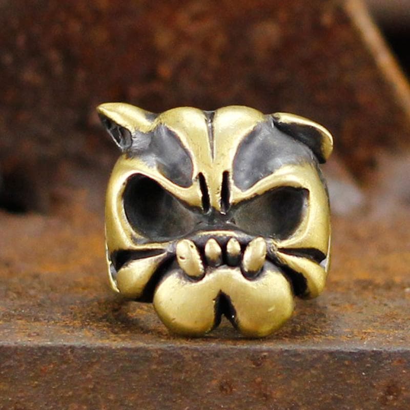 English Bulldog Brass Animal Ring
