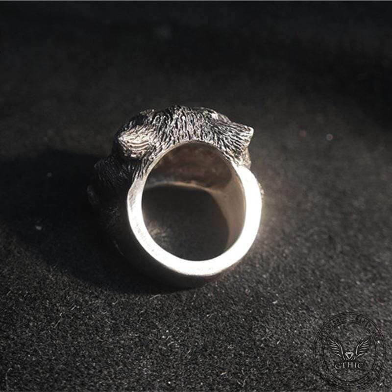 Smiling Cat Sterling Silver Brass Ring