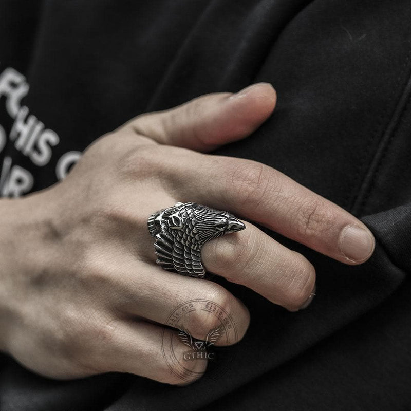 Crow 316l Stainless Steel Beast Ring
