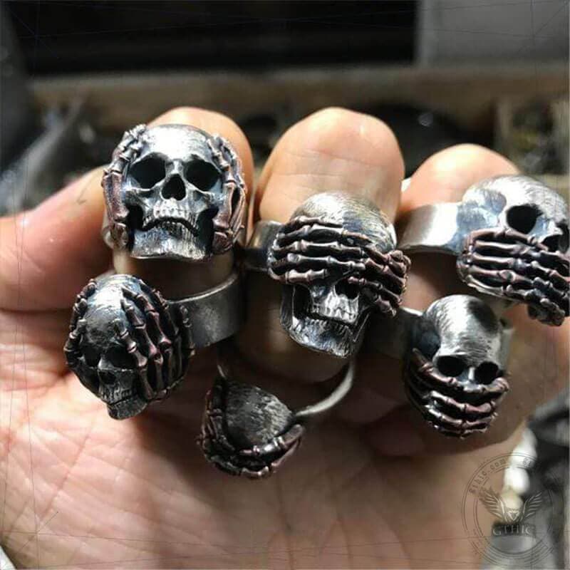 Dark 925 Silver Skull Ring