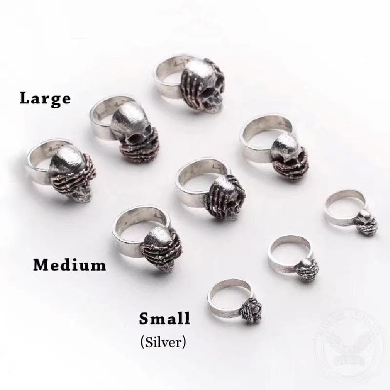 Dark 925 Silver Skull Ring