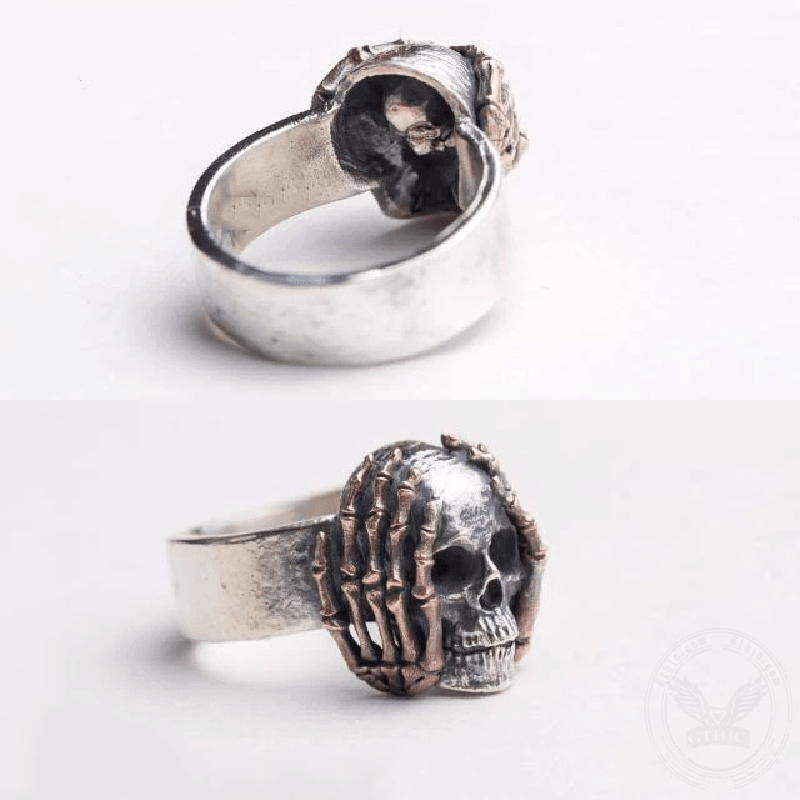 Dark 925 Silver Skull Ring