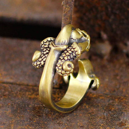 Dark Gothic Paw Brass Skull Ring