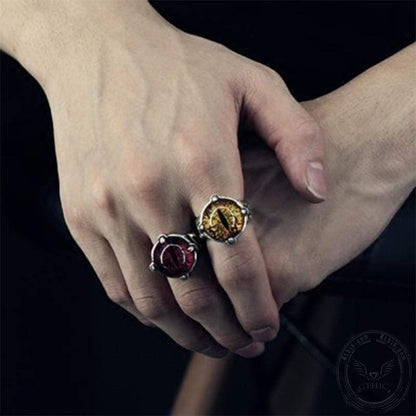 Eye of Sauron Sterling Silver Ring