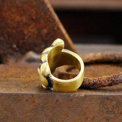 English Bulldog Brass Animal Ring