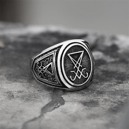 Gthic Sigil of Lucifer Stainless Steel Ring