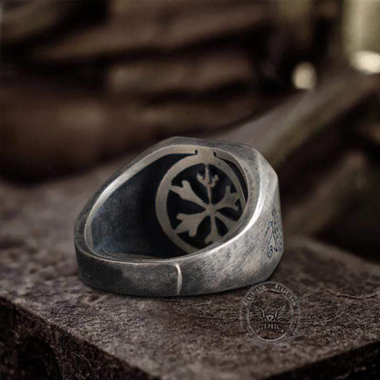 Horus and Anubis Sterling Silver Ring