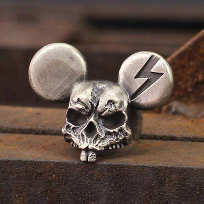 Mickey Brass Skull Ring