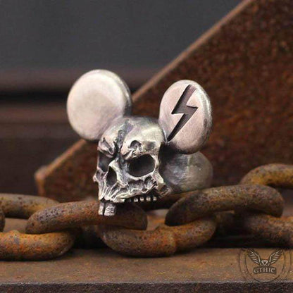 Mickey Brass Skull Ring