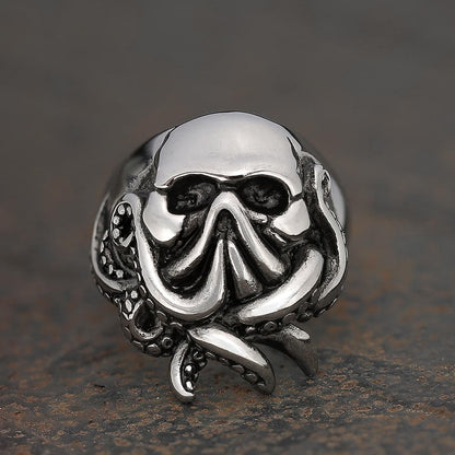 Octopus Seaman Stainless Steel Skull Ring