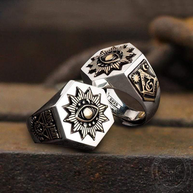 The All-seeing Eye of God Sterling Silver Masonic Ring